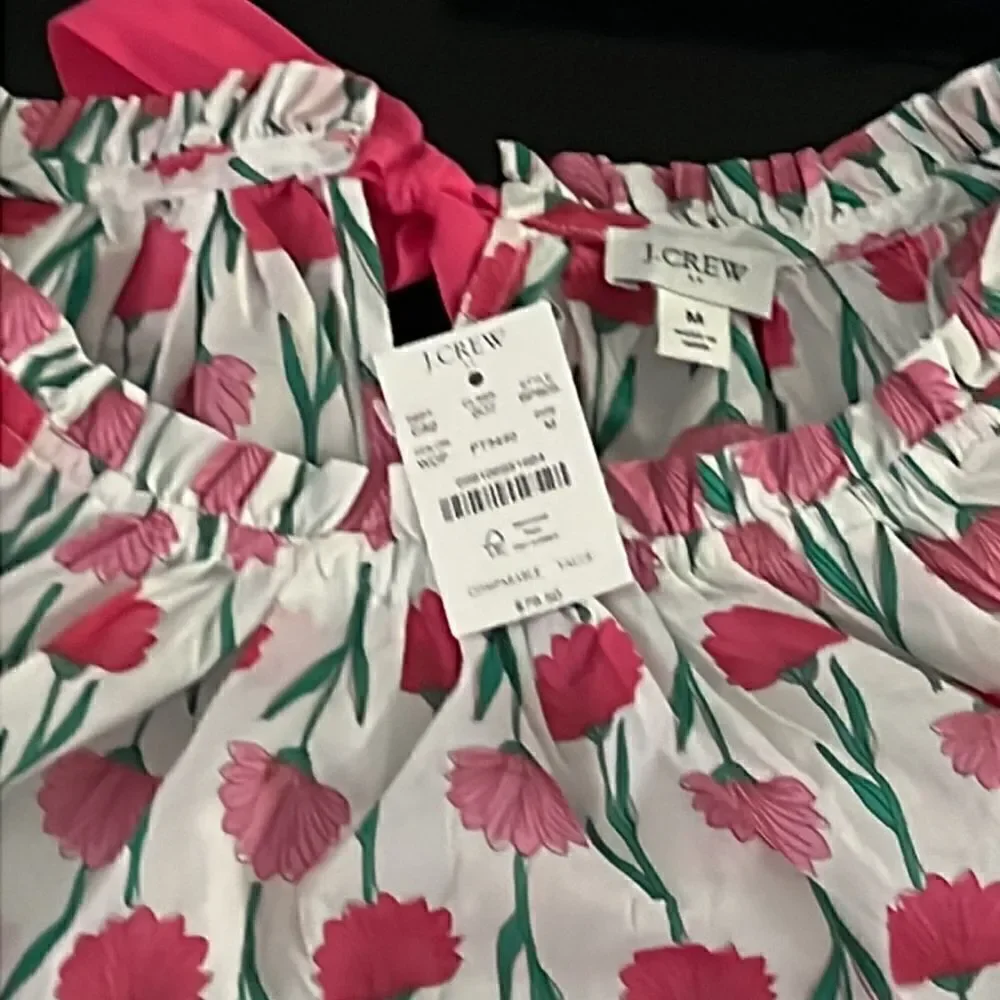 NWT JCrew floral cotton poplin shirt M